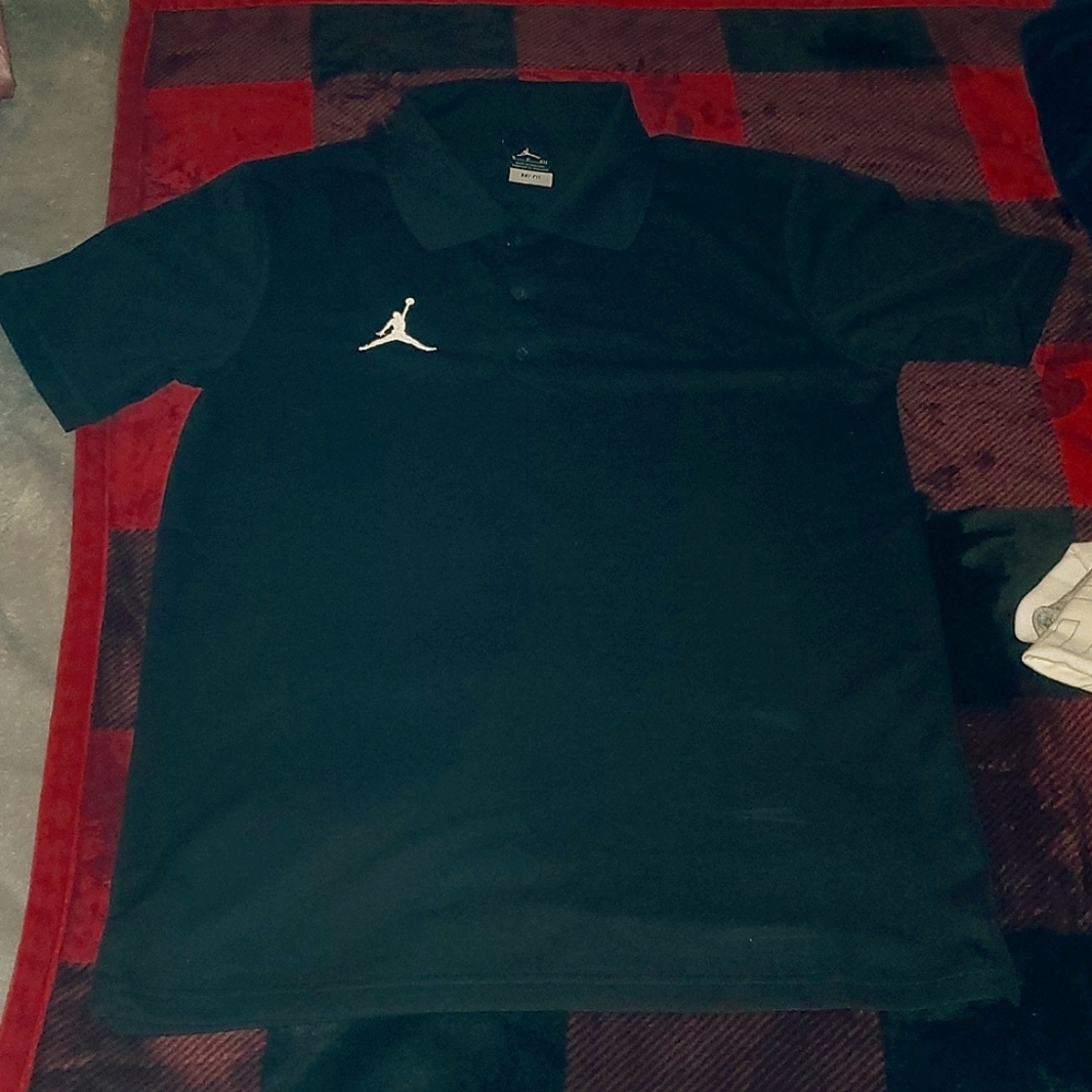 Air Jordan Polo Button Up Black, Sze Small Mens